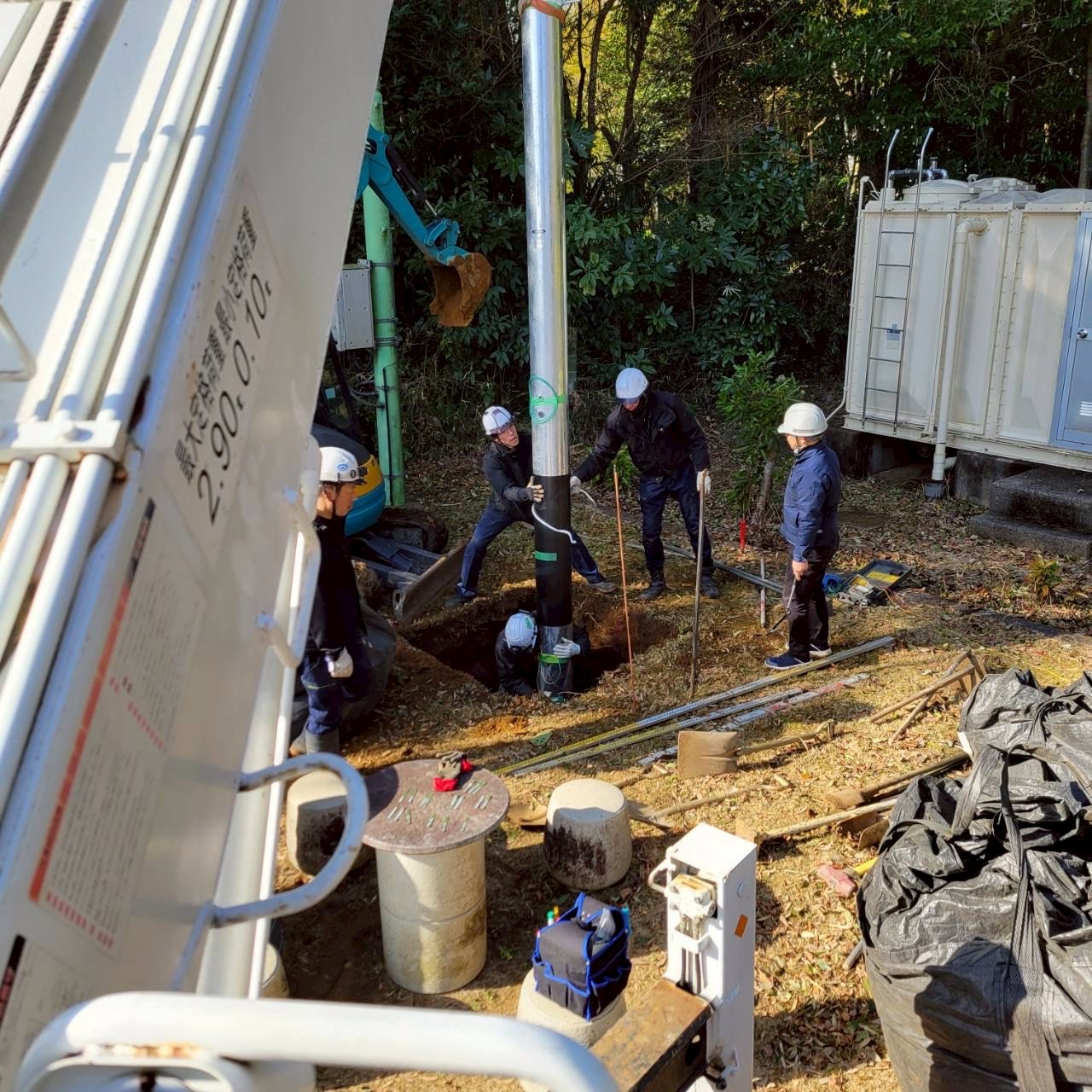 建柱工事部(防災無線柱建柱)